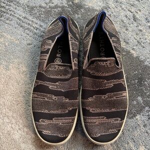 Rothy's Black and Metallic Women’s Slip On Sneakers